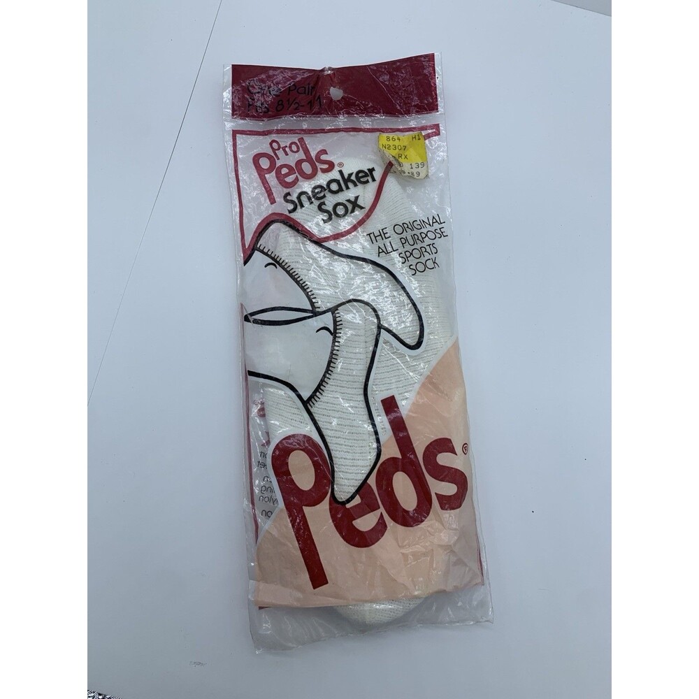 Low Cut Sneaker Sox Vintage PRO PEDS White Sport Socks Terry Foot Cushion SEALED